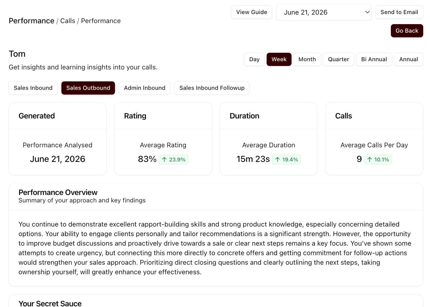 Sense Performance Example