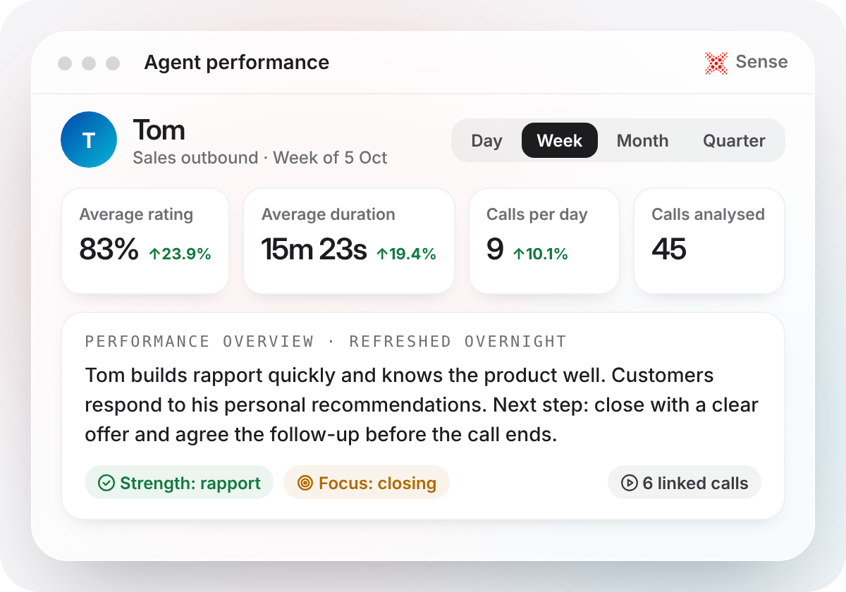 Sense Performance Example