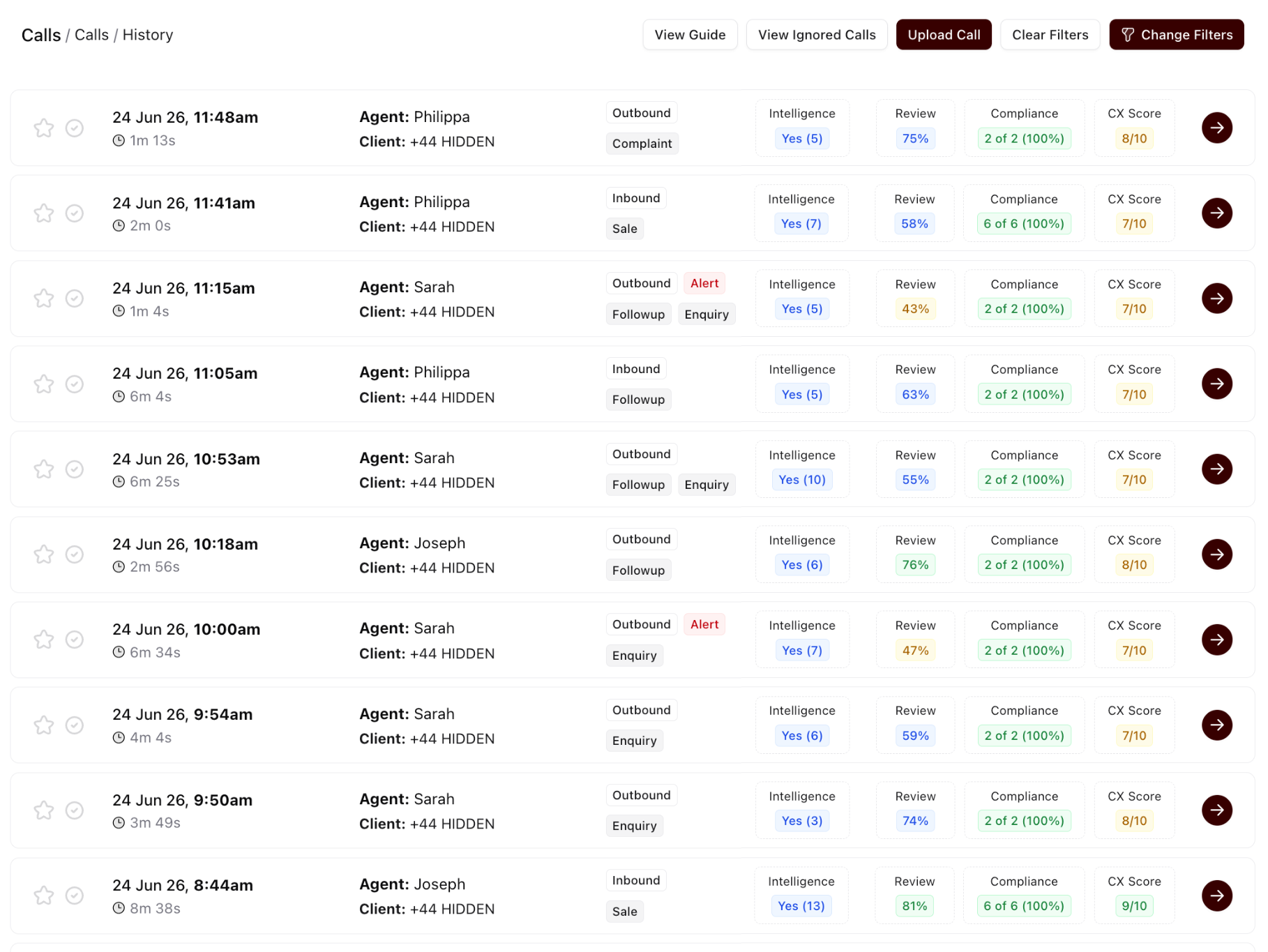 Sense Call History